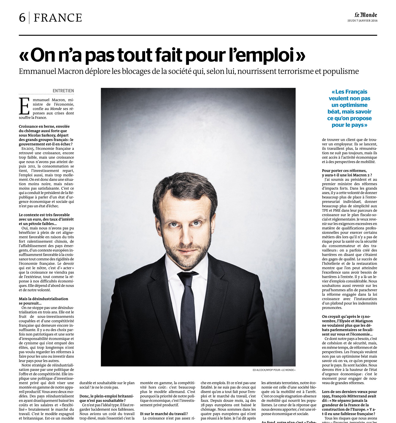 Emmanuel Macron With Beard For Le Monde Myop
