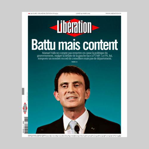 Couv Libération. Manuel Valls